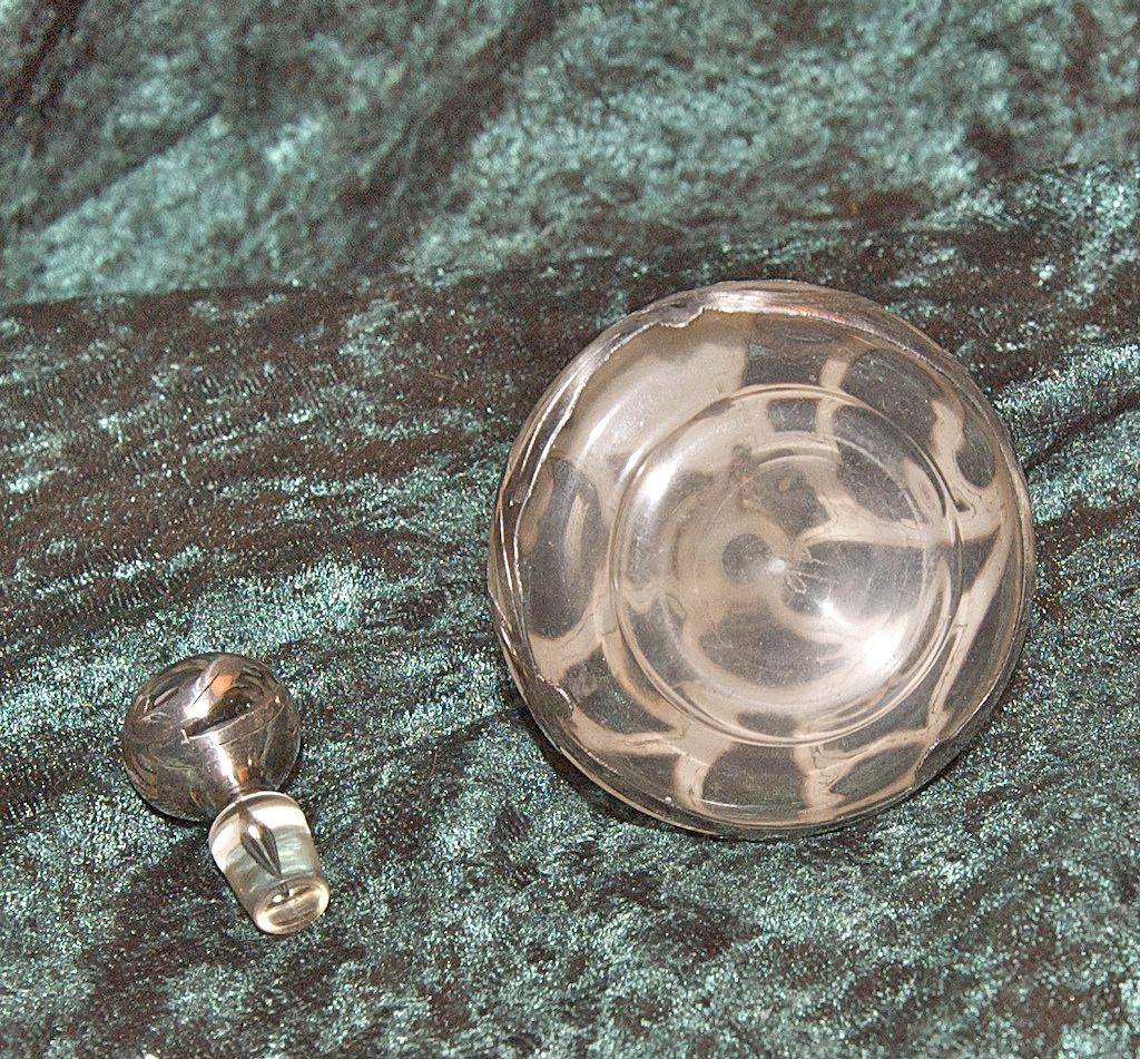 Very Small Petite Sterling Overlay Perfume Bottle Very Small Petite Sterling Overlay Perfume Bottle