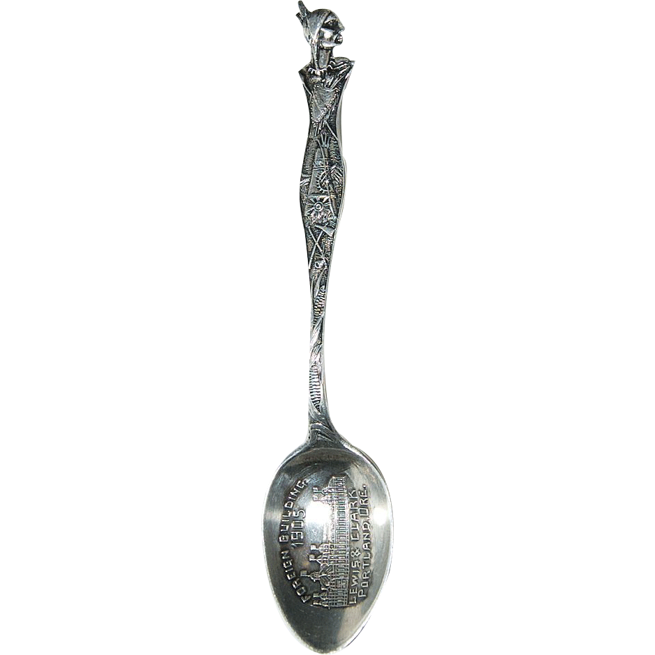 Little Tiny 1905 Lewis & Clark Exposition 3 1/2" Sterling Demitasse Souvenir Spoon Little Tiny 1905 Lewis & Clark Exposition 3 1/2" Sterling Demitasse Souvenir Spoon