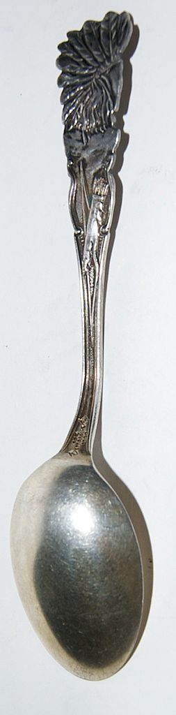 Sterling Souvenir Spoon "Croswell Mich Indian Chief " Sterling Souvenir Spoon "Croswell Mich Indian Chief "