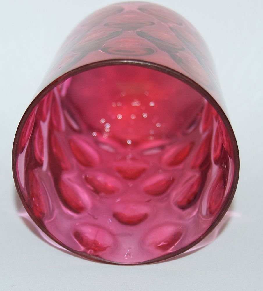 Gorgeous Victorian Cranberry Inverted Thumbprint Tumbler Gorgeous Victorian Cranberry Inverted Thumbprint Tumbler