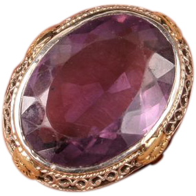 Large Art Deco Amethyst white gold & yellow gold ring Large Art Deco Amethyst white gold & yellow gold ring