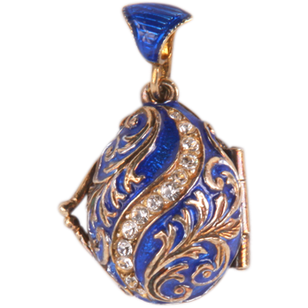 Very unusual enamel egg pendant with an angel inside Very unusual enamel egg pendant with an angel inside