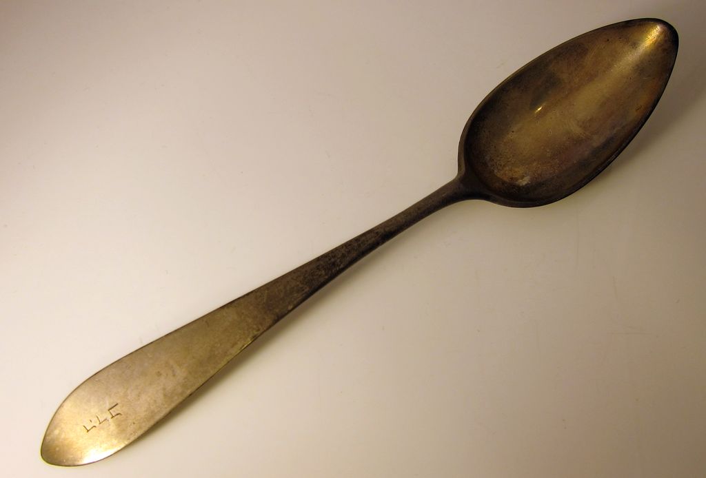 Antique Jewish Silver Spoon w/ Hebrew Writing 18th Century Germany from