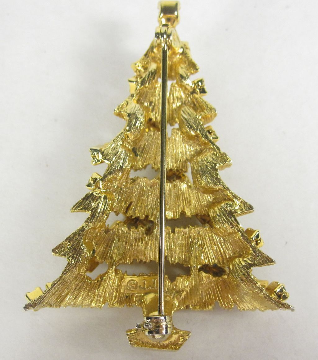vintage christmas tree pin green red rhinestone garland vintage christmas tree pin green red rhinestone garland