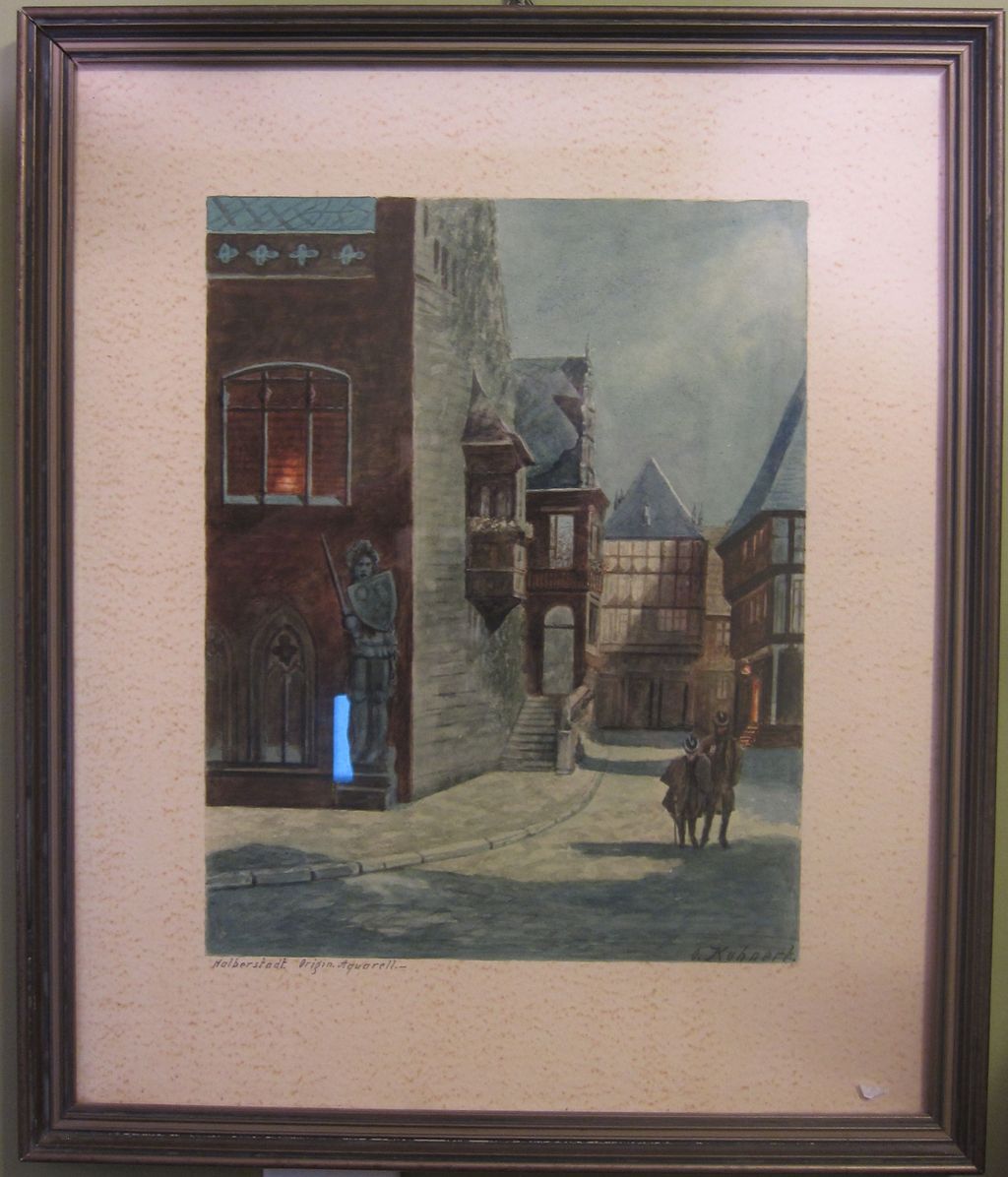 Watercolor Painting Halberstadt by Kuhnert Watercolor Painting Halberstadt by Kuhnert