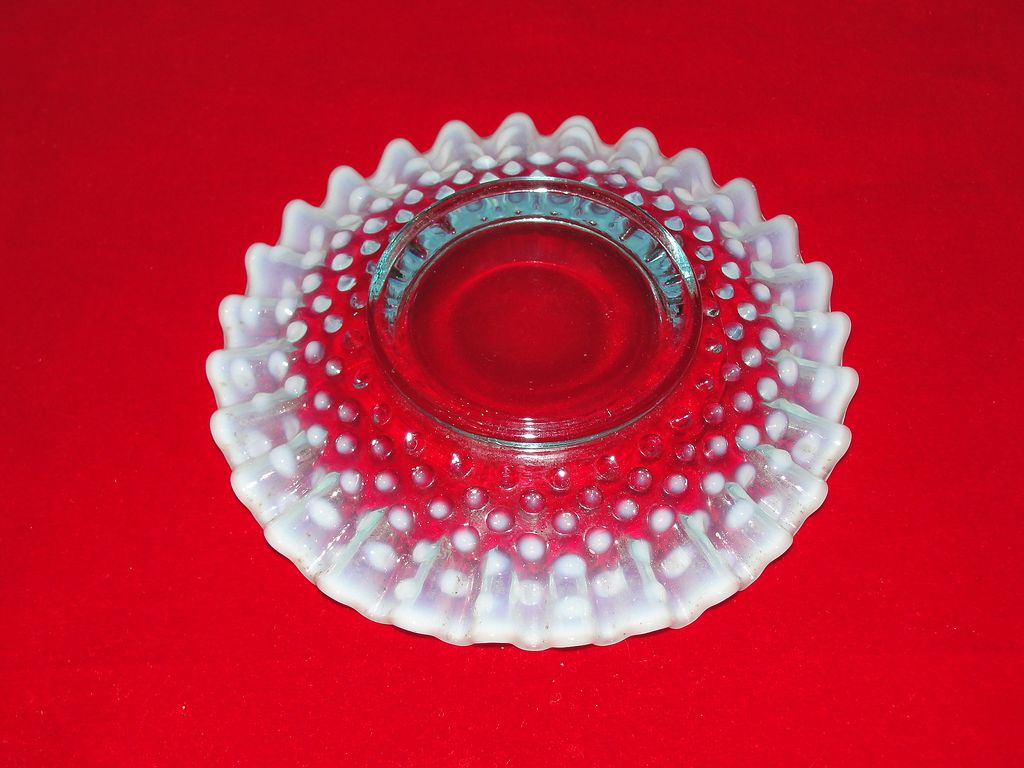 Fenton Art Glass Small Blue Opalescent Hobnail Dish Fenton Art Glass Small Blue Opalescent Hobnail Dish