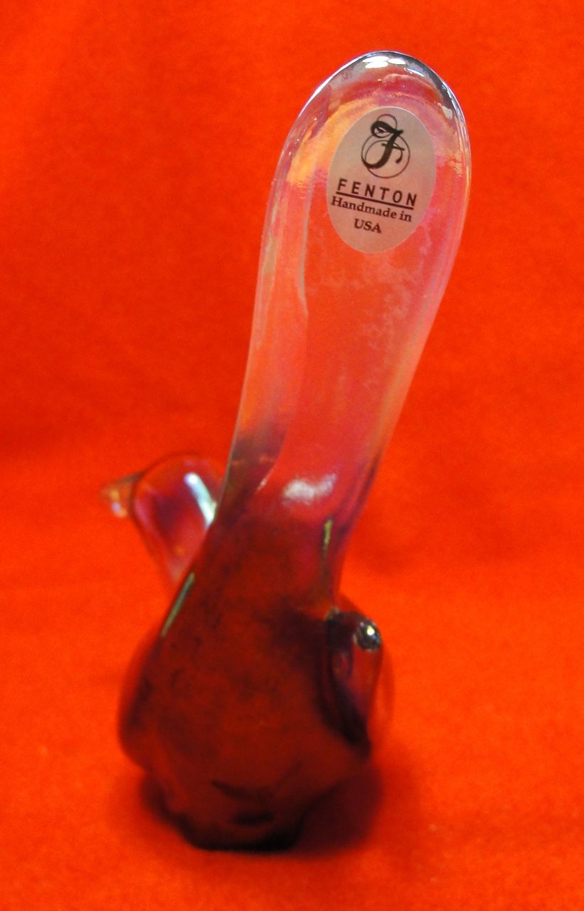 Fenton Art Glass Plum Opalescent Iridized Happiness Bird Fenton Art Glass Plum Opalescent Iridized Happiness Bird