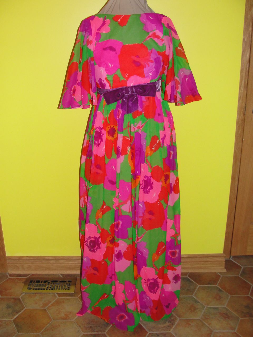 Flower Powered Angel Wing Floor Length Gown Flower Powered Angel Wing Floor Length Gown