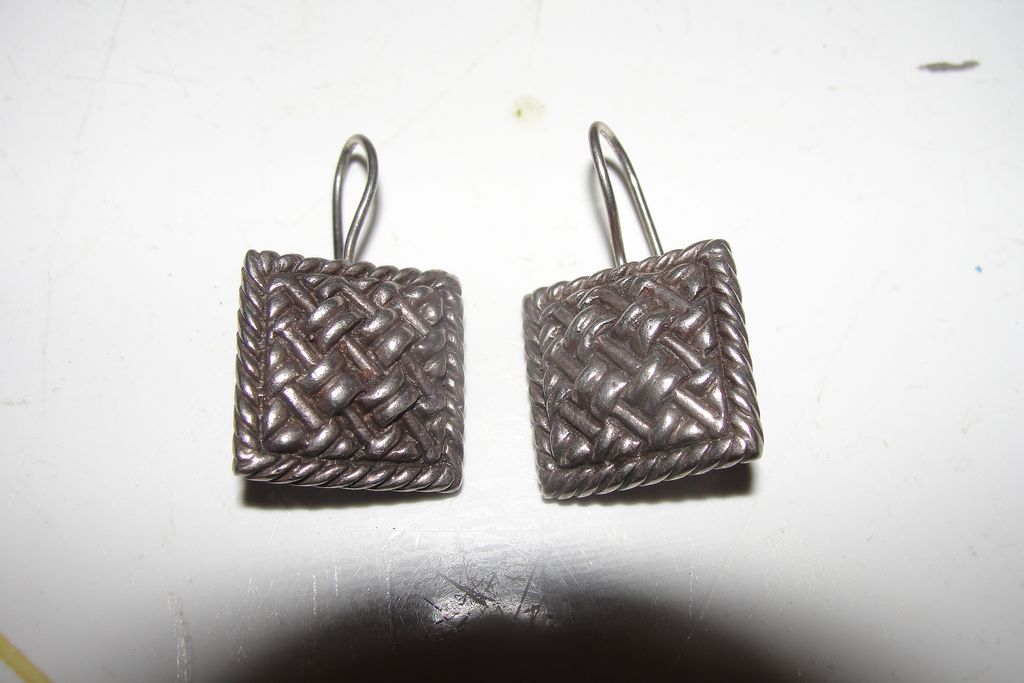 Basket Weave J-hook Earrings - Free shipping Basket Weave J-hook Earrings - Free shipping