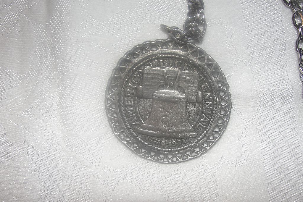 Bicentennial Liberty Bell medallion Necklace - Free shipping Bicentennial Liberty Bell medallion Necklace - Free shipping