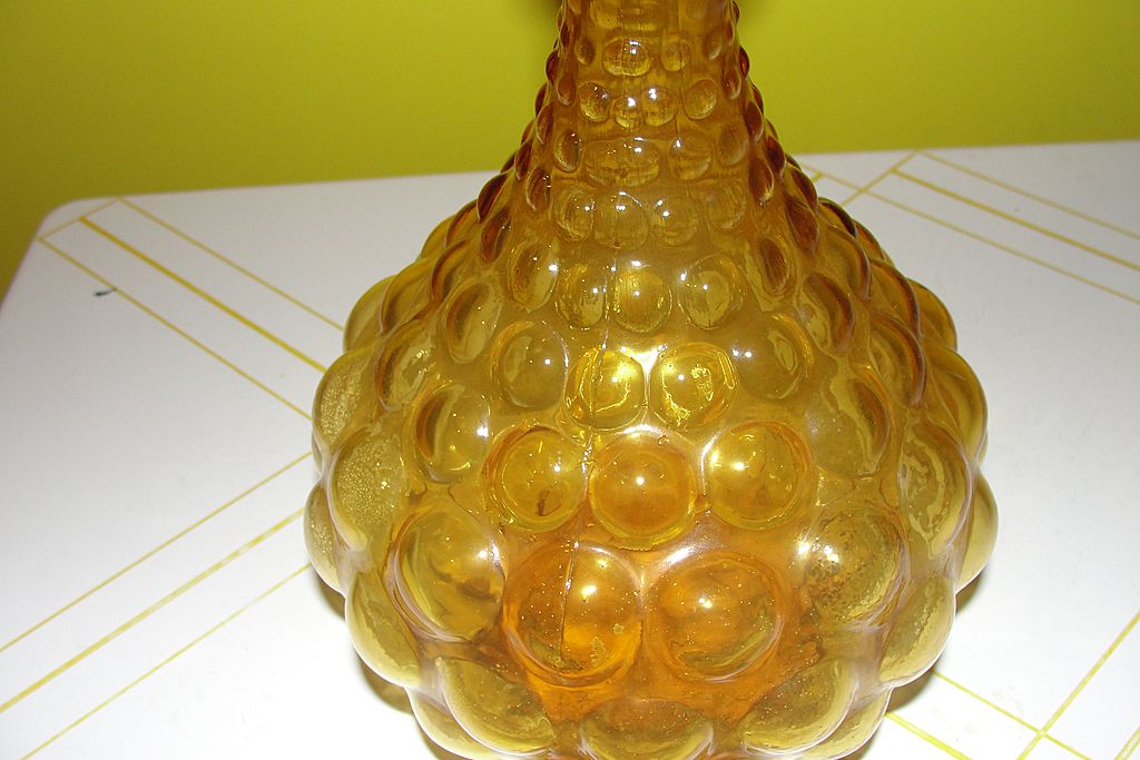 Golden bubble Glass Bottle and Stopper Golden bubble Glass Bottle and Stopper
