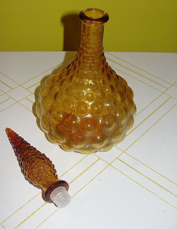 Golden bubble Glass Bottle and Stopper Golden bubble Glass Bottle and Stopper