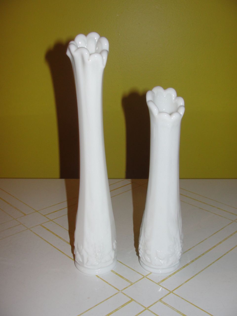 Westmoreland Paneled Grape Swing Vases Westmoreland Paneled Grape Swing Vases