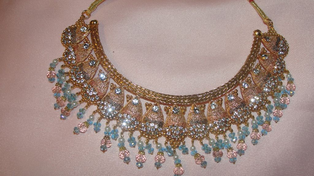 Golden Goddess Bib necklace and Chandelier Earrings - Free shipping Golden Goddess Bib necklace and Chandelier Earrings - Free shipping