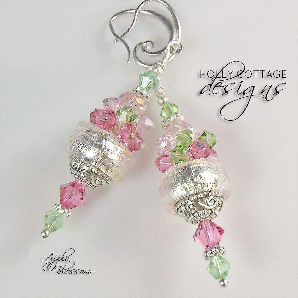 Artisan crafted lampwork and crystal earrings Artisan crafted lampwork and crystal earrings