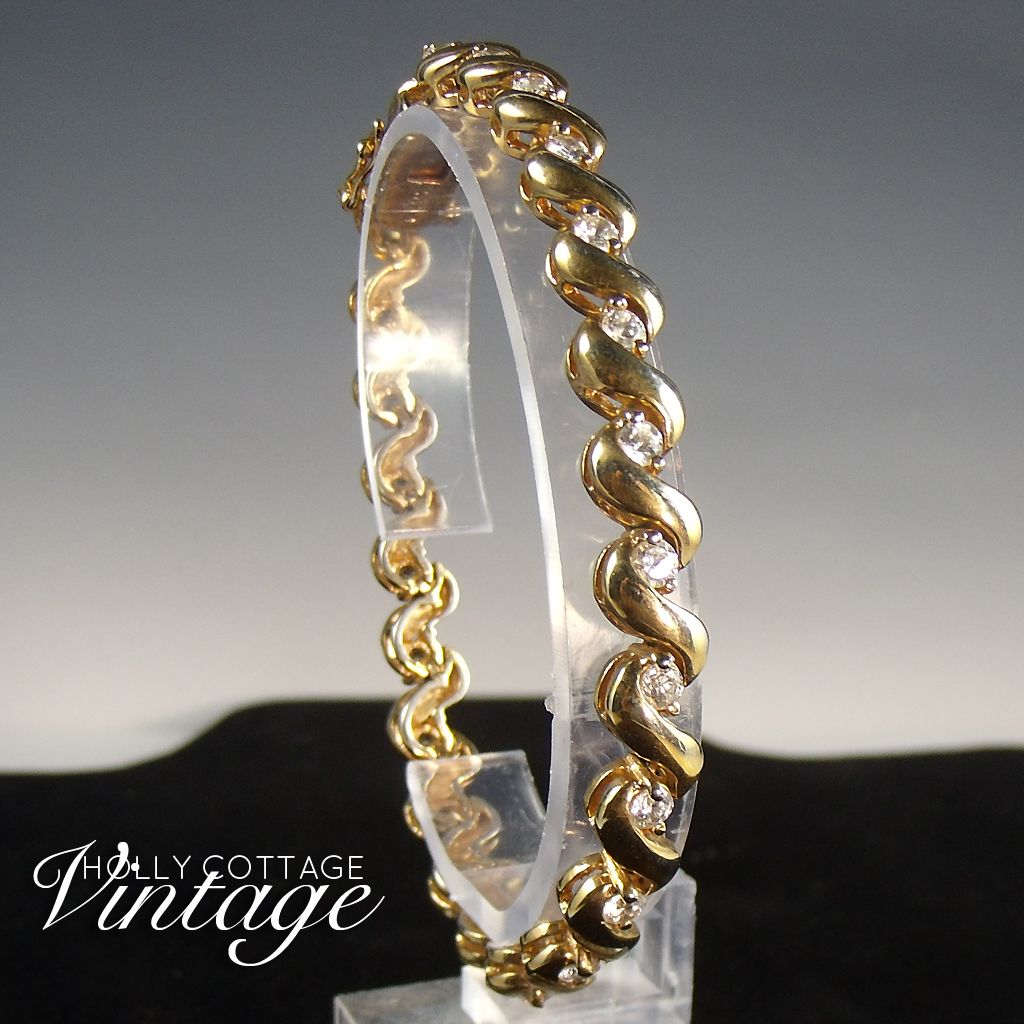 Vintage gold tone and CZ bracelet Vintage gold tone and CZ bracelet
