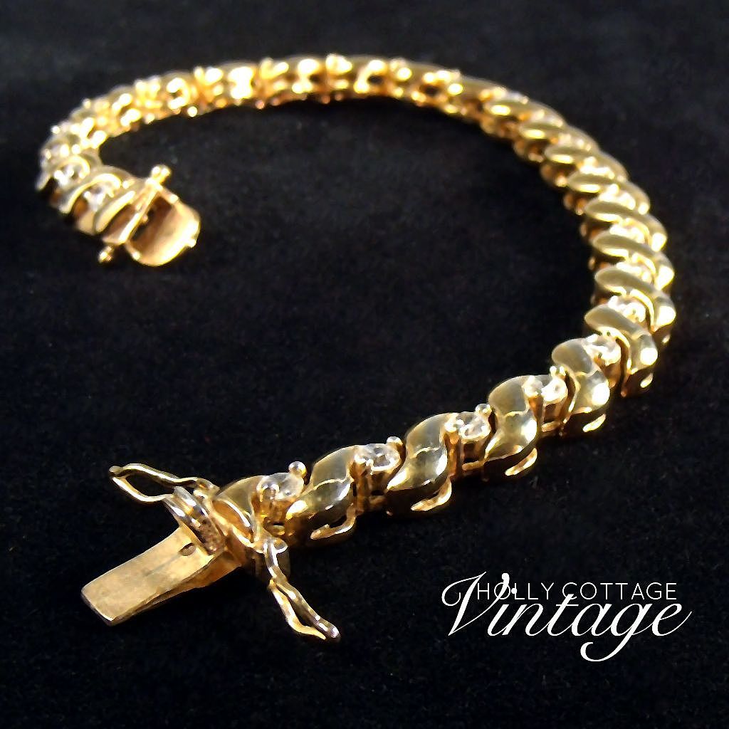 Vintage gold tone and CZ bracelet Vintage gold tone and CZ bracelet