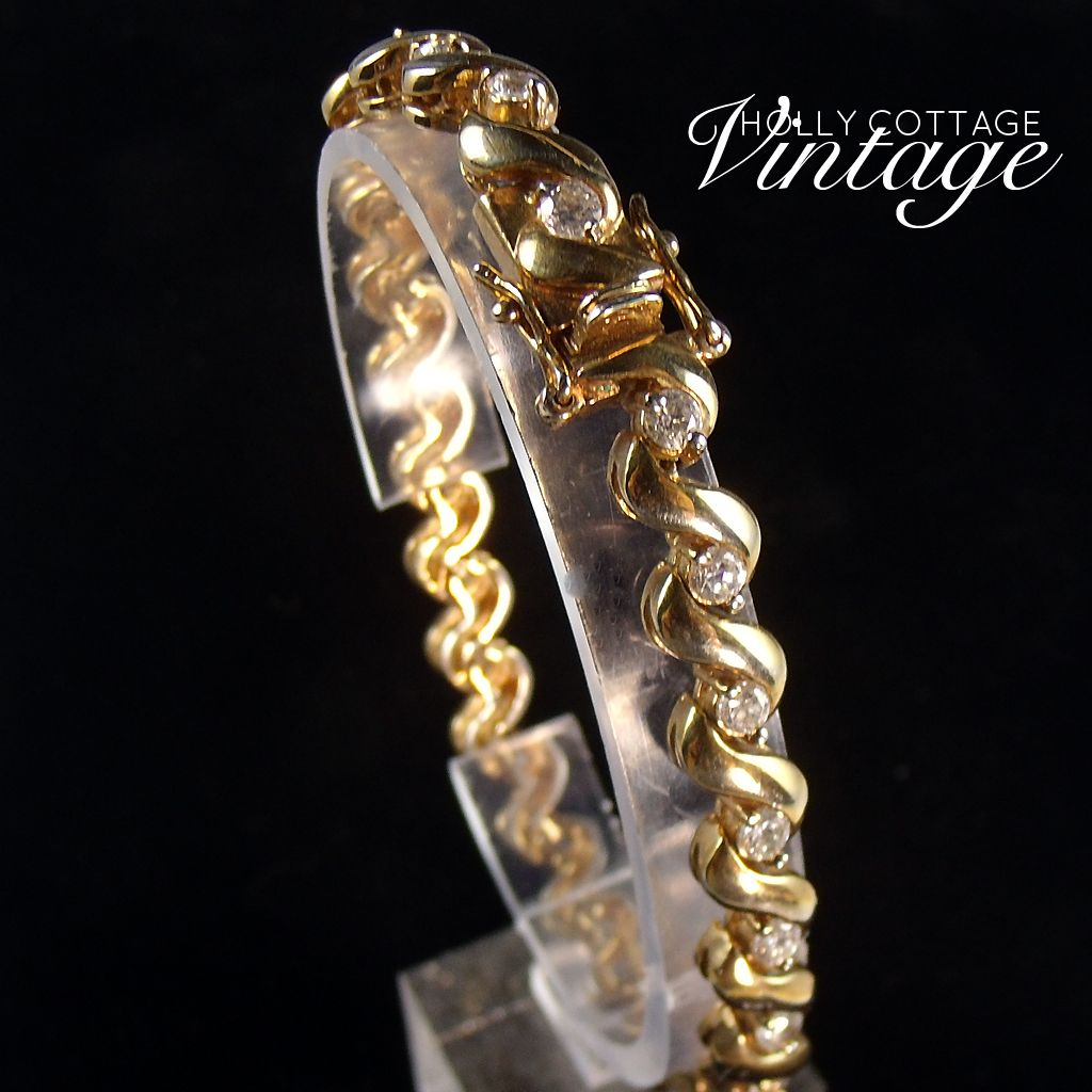 Vintage gold tone and CZ bracelet Vintage gold tone and CZ bracelet
