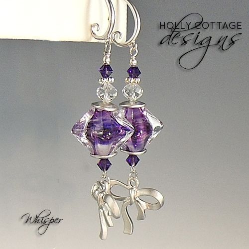 Artisan crafted lampwork and crystal earrings Artisan crafted lampwork and crystal earrings