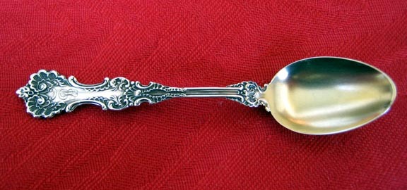 3 Sterling Silver Demi Spoons Pompadour 3 Sterling Silver Demi Spoons Pompadour