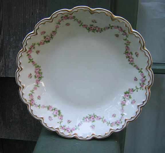 Antique Haviland Limoges Shallow Soup Bowl Schleiger 1114 Roses Gold Antique Haviland Limoges Shallow Soup Bowl Schleiger 1114 Roses Gold