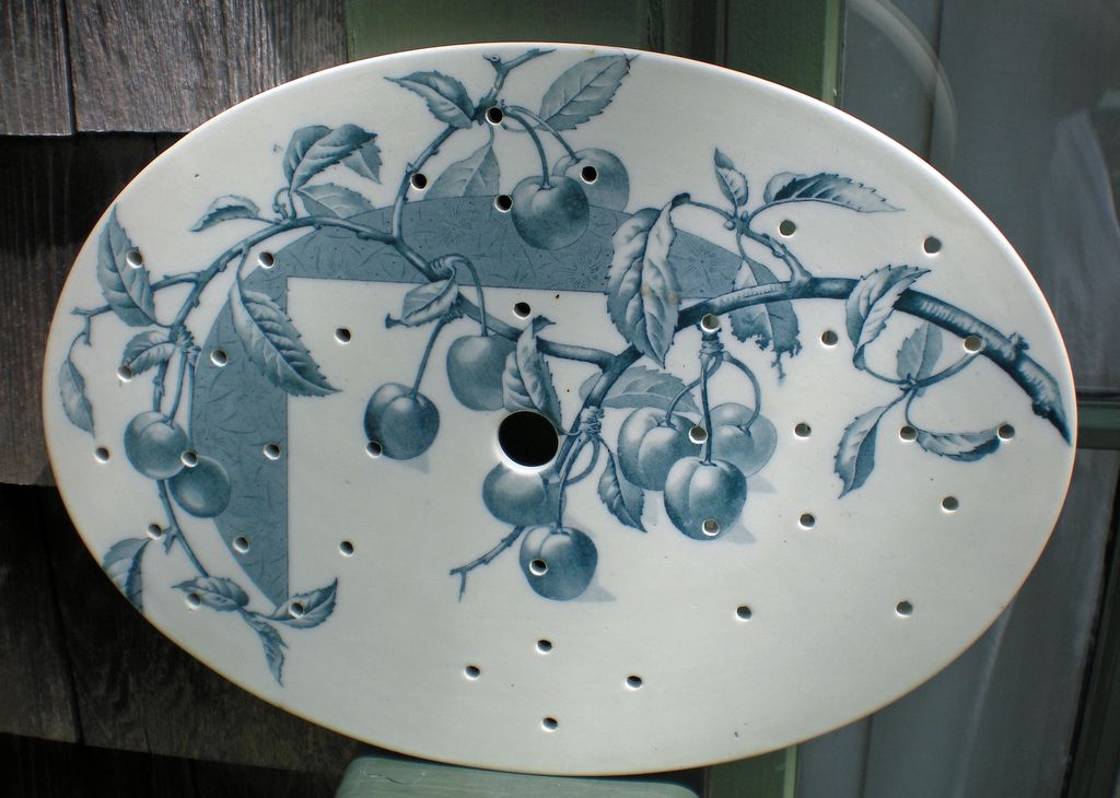 Antique Blue Transferware Drainer Gainsboro Pattern Antique Blue Transferware Drainer Gainsboro Pattern