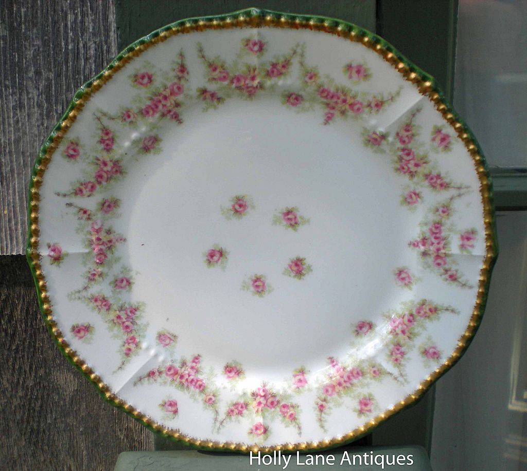 Antique Limoges Plate Garlands Of Roses Heavy Gold Antique Limoges Plate Garlands Of Roses Heavy Gold