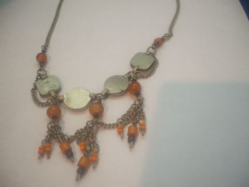 Lapis, Carnelian Tribal Style Festoon Necklace. Lapis, Carnelian Tribal Style Festoon Necklace.