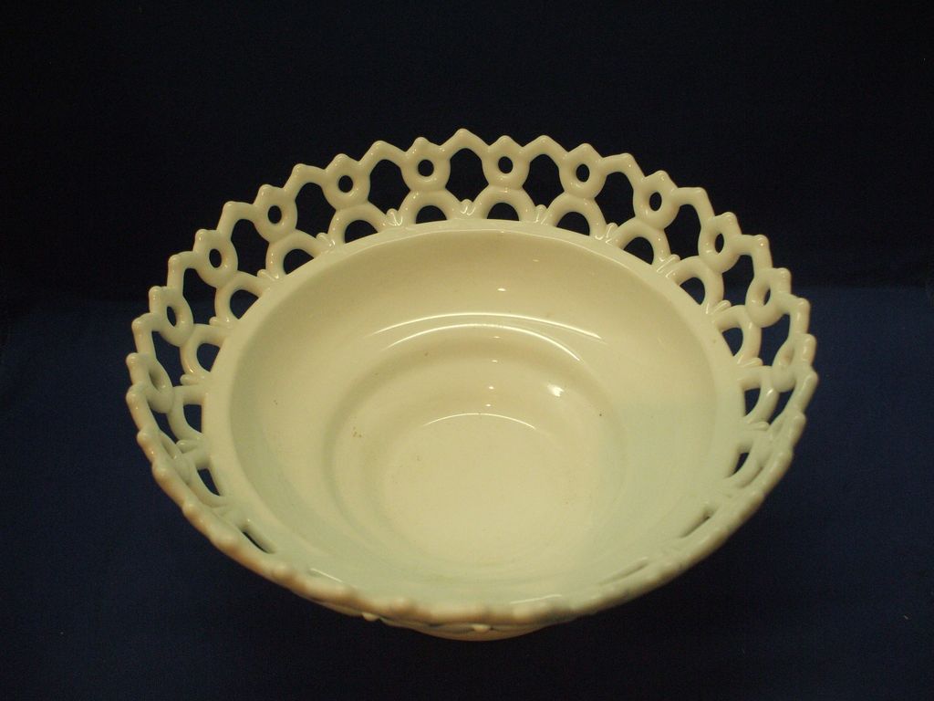 Lace Edge White Milk Glass Bowl Lace Edge White Milk Glass Bowl