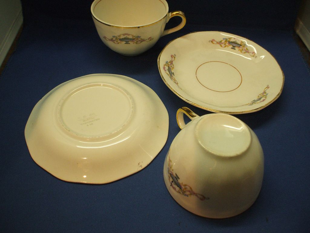 Martha Washington Cups & Saucers FC French China Co. Martha Washington Cups & Saucers FC French China Co.