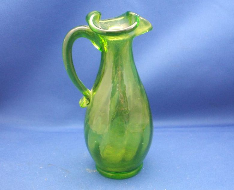Lime Green Spiral Optic Small Pitcher Vase Lime Green Spiral Optic Small Pitcher Vase