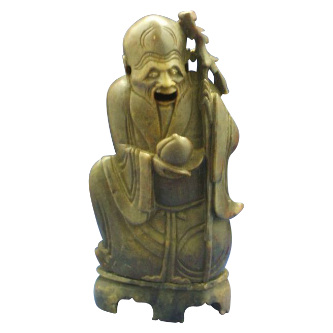 19th Century Chinese Soapstone Carved Man Shao Xing Lao Incense Burner 19th Century Chinese Soapstone Carved Man Shao Xing Lao Incense Burner