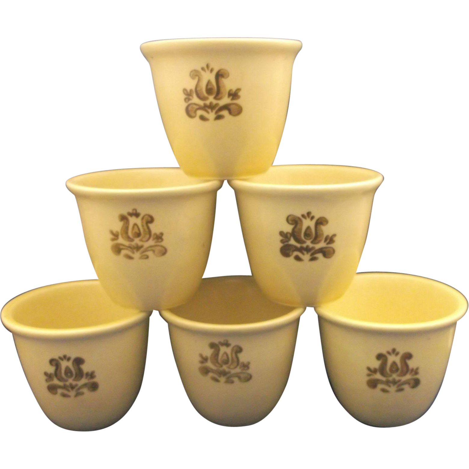 Pfaltzgraff Village Custard Cups Set of 6 from hoosiercollectibles on
