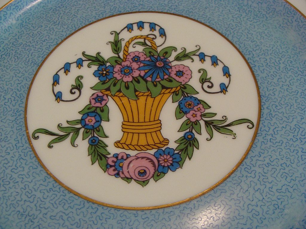 Pre 1920:Limoges Flower Basket Dinner Plates by Charles Ahrenfeldt Pre 1920:Limoges Flower Basket Dinner Plates by Charles Ahrenfeldt
