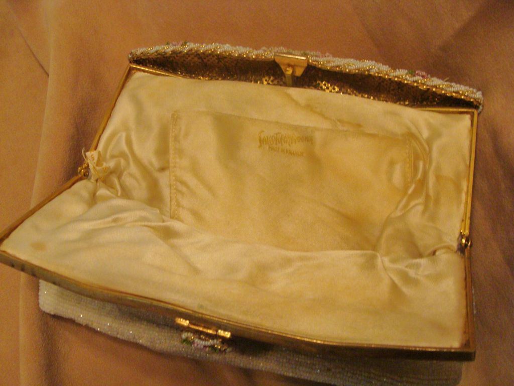 *1940's: Shimmering Beaded and Embroidered French Evening Handbag *1940's: Shimmering Beaded and Embroidered French Evening Handbag