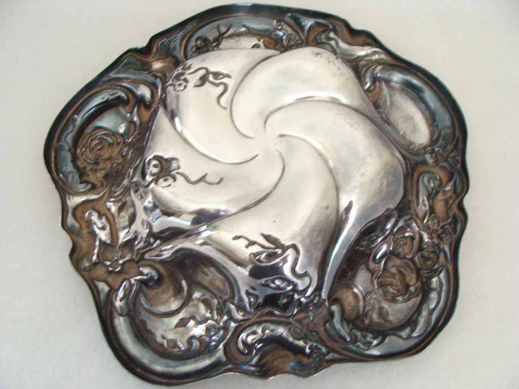 Pre 1898: Lovely and Large, Art Nouveau Bowl By Forbes Silver company Pre 1898: Lovely and Large, Art Nouveau Bowl By Forbes Silver company