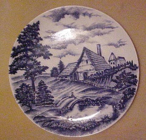 Blue Transferware 9 1/4" Plate, Marked "Japan" only Blue Transferware 9 1/4" Plate, Marked "Japan" only