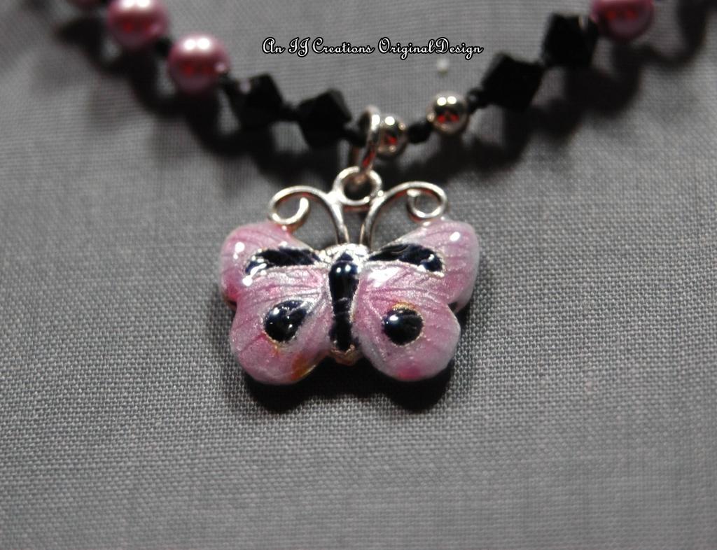 Swarovski® Crystal Faux Pearl;Jet Black; Cloisonné Butterfly Pendant, Set Swarovski® Crystal Faux Pearl;Jet Black; Cloisonné Butterfly Pendant, Set
