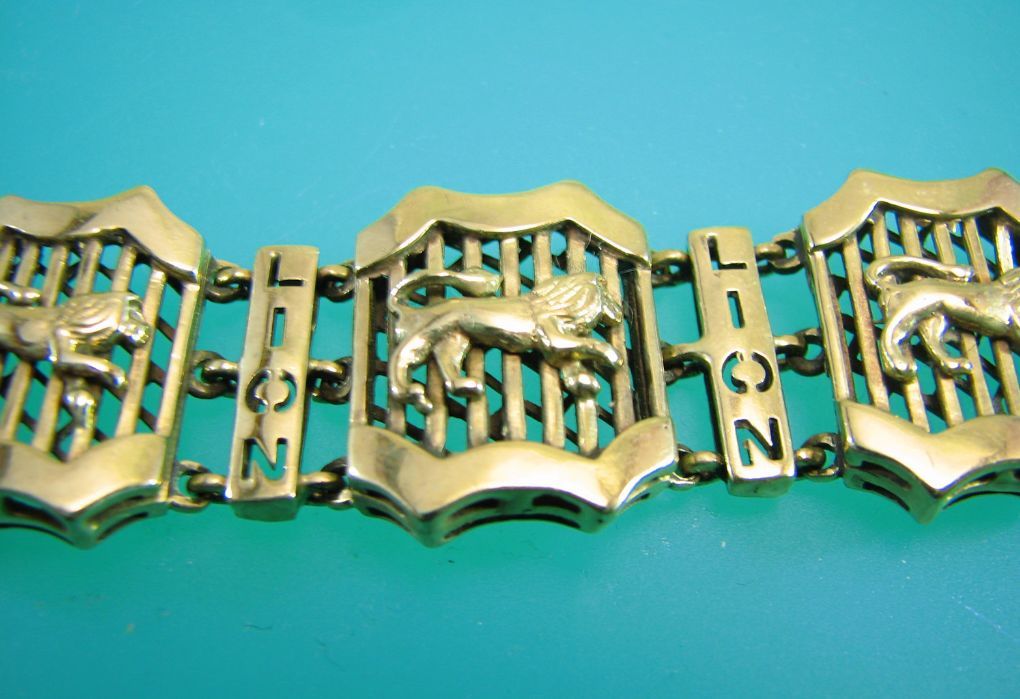 14k Leo Gold Lion Bracelet - Vintage 14k Leo Gold Lion Bracelet - Vintage