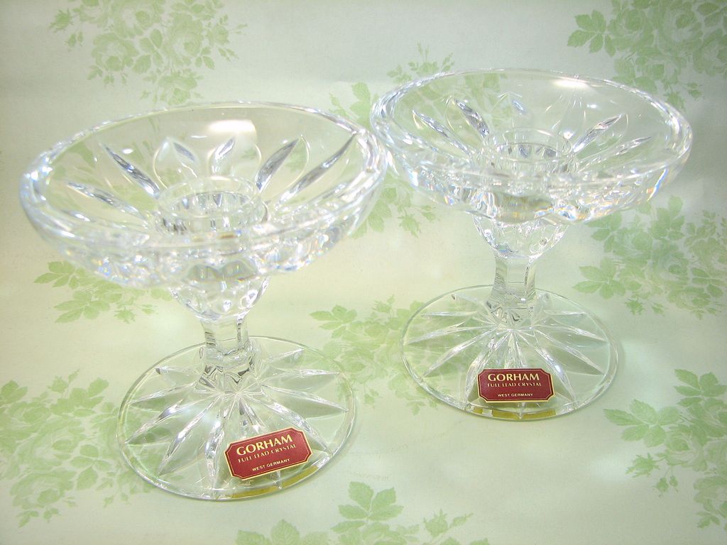 Gorham Crystal Althea Candle Sticks Gorham Crystal Althea Candle Sticks
