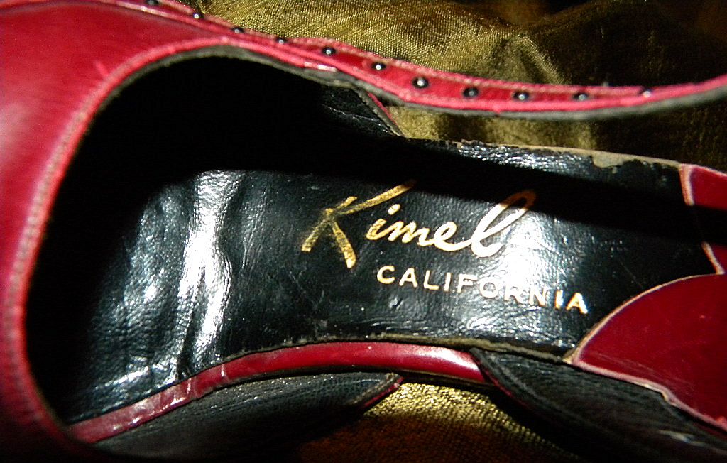 Vintage Ladies Kimel California Deep Red Leather Pumps 4 M Vintage Ladies Kimel California Deep Red Leather Pumps 4 M