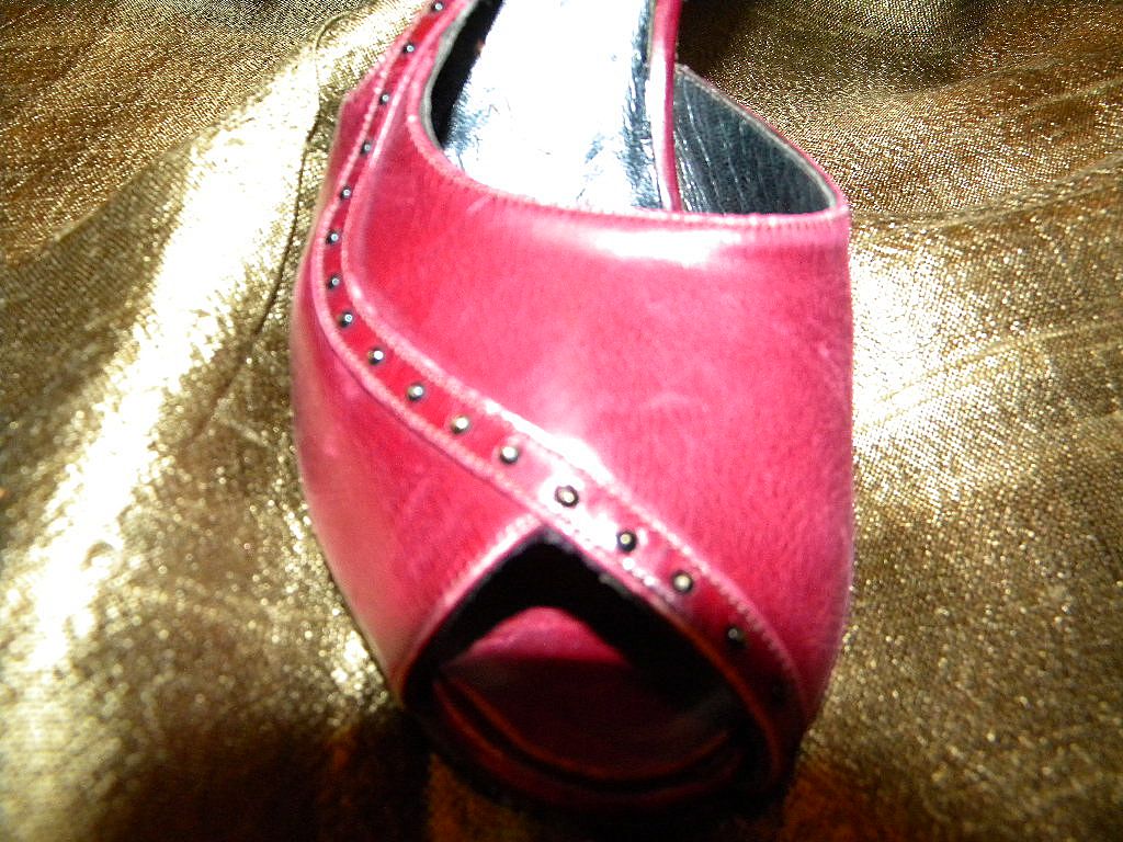 Vintage Ladies Kimel California Deep Red Leather Pumps 4 M Vintage Ladies Kimel California Deep Red Leather Pumps 4 M