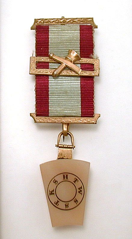 Masonic Keystone Medal on Ribbon from England Masonic Keystone Medal on Ribbon from England