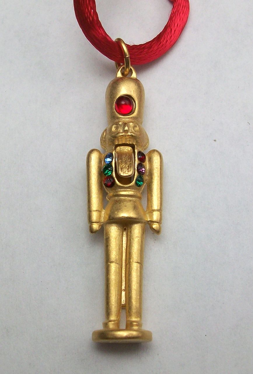 Nutcracker necklace, large size, crystal, 18k matte gold plate Nutcracker necklace, large size, crystal, 18k matte gold plate