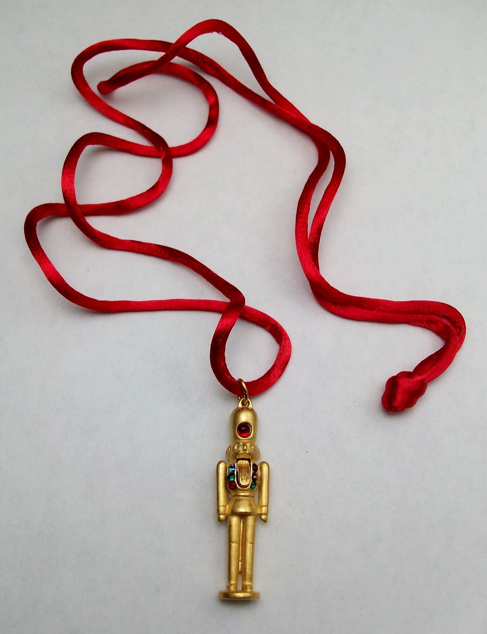 Nutcracker necklace, large size, crystal, 18k matte gold plate Nutcracker necklace, large size, crystal, 18k matte gold plate
