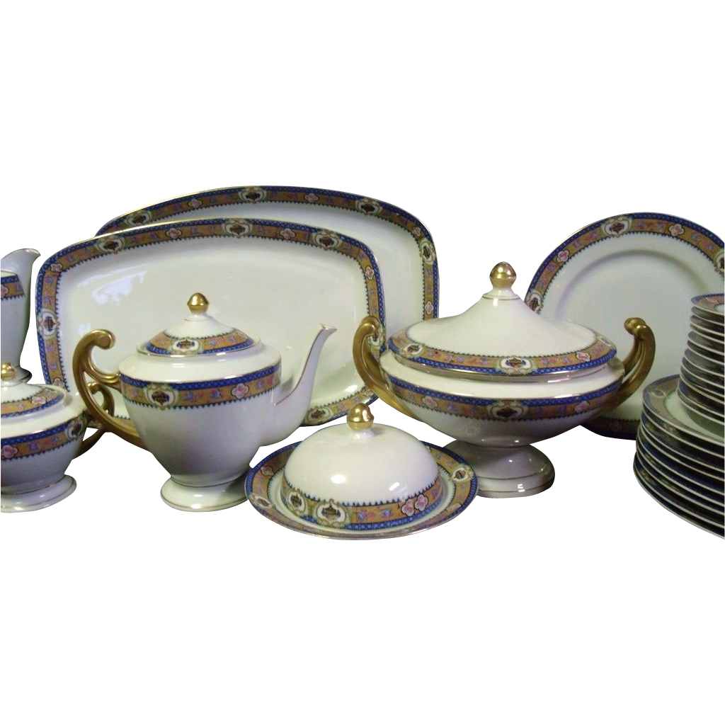 Beautiful Large China Set Czechoslovakia Transferware Beautiful Large China Set Czechoslovakia Transferware
