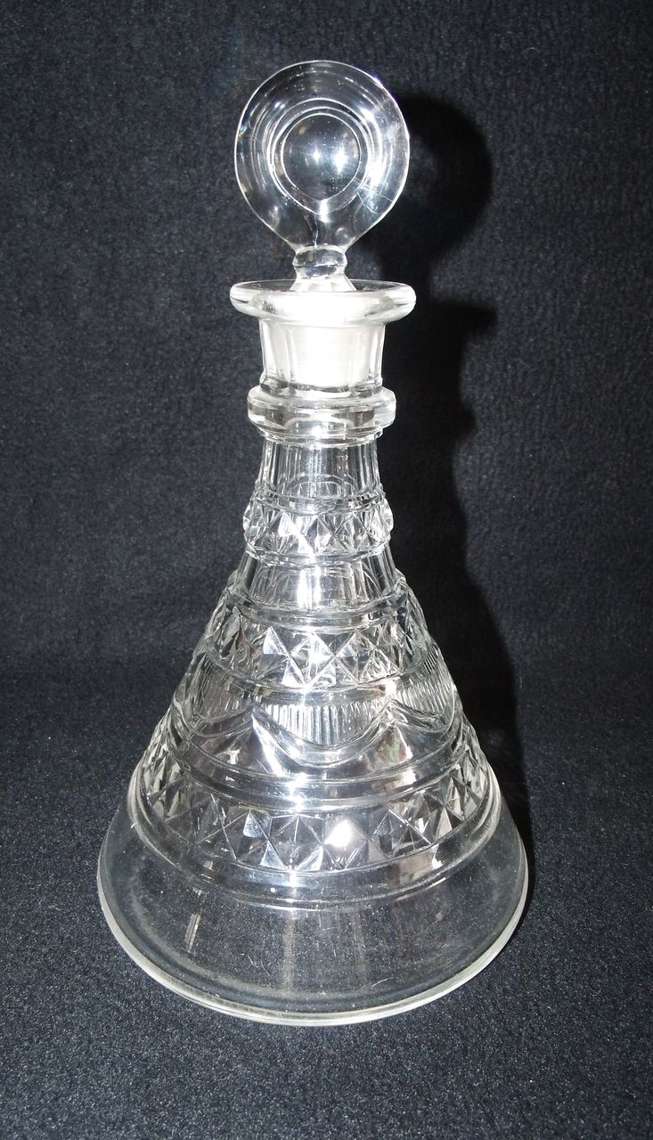 Pressed Glass Decanter With Stopper Pressed Glass Decanter With Stopper