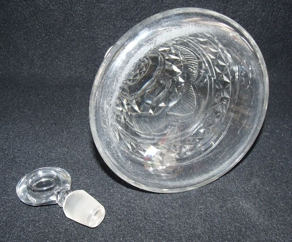 Pressed Glass Decanter With Stopper Pressed Glass Decanter With Stopper