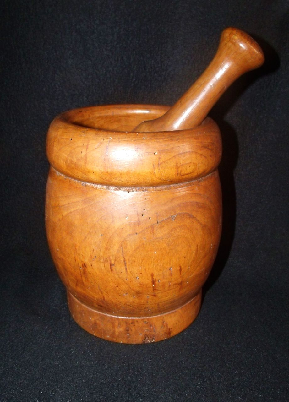 Antique Wooden Mortar & Pestle Antique Wooden Mortar & Pestle