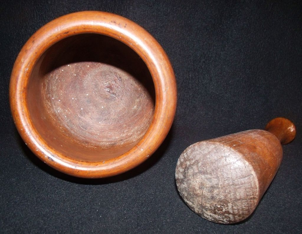 Antique Wooden Mortar & Pestle Antique Wooden Mortar & Pestle